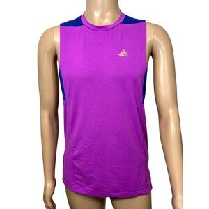 Adidas Men’s Training Tank Top Purple Blue S Logo Slim Activewear Gym Workout